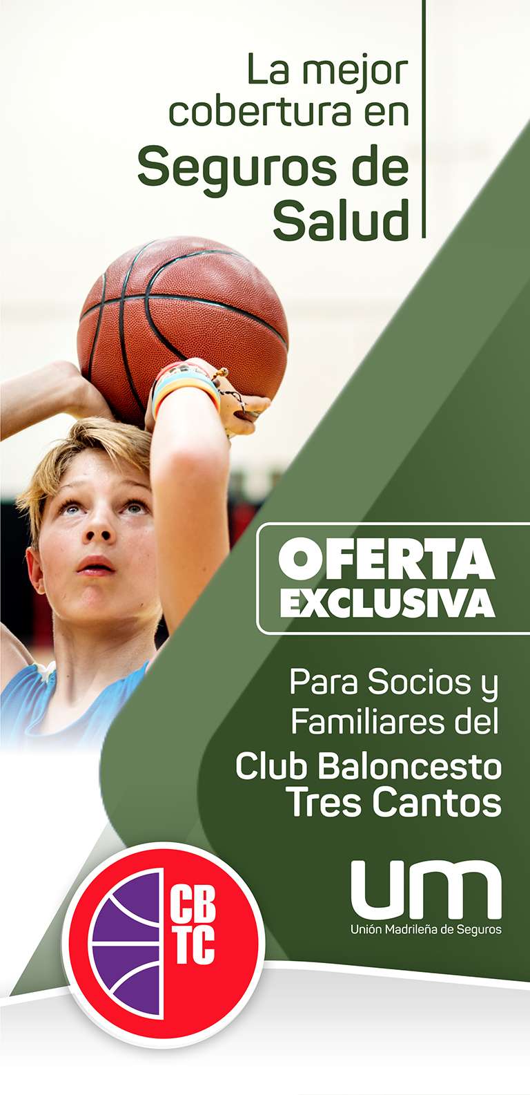 Oferta especial para socios y familiares del CB Tres Cantos - Union  Madrileña. Seguros de salud, dental y decesos